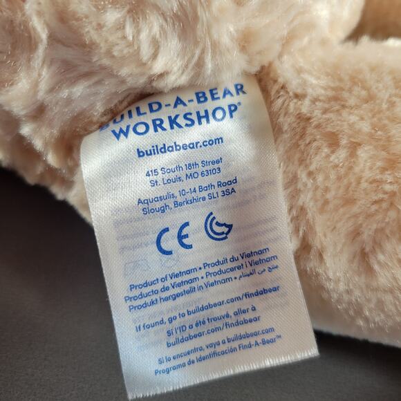 Build-A-Bear Workshop Lot of 2 Teddy Bears Pink & Beige Plush 16" Stuffed Toys - Picture 13 of 16